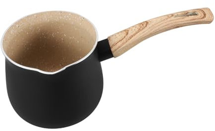SHOWERORO Cafetera Elegante de Aluminio Ibrik con Mango de Madera de 800 Ml para Preparar Café Turco Cafetera para Café Caliente Cafetera Espresso de Cocina
