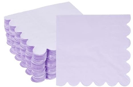 sourcing map Cocktail Napkins, 100 Pack Light Purple 2-Ply Square Disposable Napkins 10 x 10 Beverage Napkins Paper for Dinner Wedding Bar Birthday Party and Everyday Use
