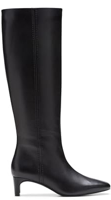 Clarks Edina Tall Leather Boots In Black Size 7