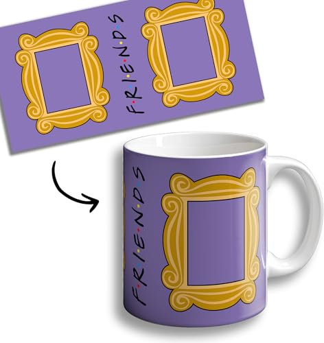 OOPS Taza Friends - Marco puerta Monica - Tazas Originales para Regalar - Regalos Frikis - Mug Cerámica. 330ml. (Marco puerta)