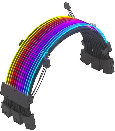 WOURRD ARGB LED Light Strip 24PIN 3x8Pin Motherboard Power Extension Cable Flexible LED Strip Light Light Extension