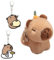 Thoquene 3 Stück Capybara Schlüsselanhänger Anhänger, Cute Plush Keychain