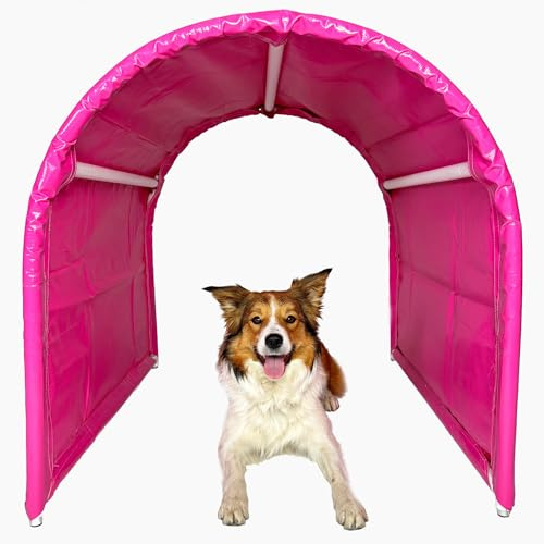Callieway® BOLO-des Alpes Hoopers-Tunnel Doppelpack – Bodenlos & stabil | 2x1m | Aluminiumrahmen & UV-beständig | Agility Training für Hunde | Fuchsia