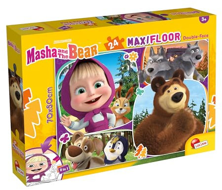 Lisciani - Puzzle MASHA UND MICHKA MaxiFloor - Riesenpuzzle 24 Teile für Kinder ab 3 Jahren - 70cm x 50cm - Lernspiel - Geschenkidee zum Geburtstag - Kreative Aktivität - Fördert die Geduld