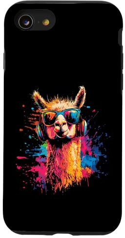 Splash Art Lama Musik Kamelart Kopfhörer Alpaka Hülle für iPhone SE (2020) / 7 / 8
