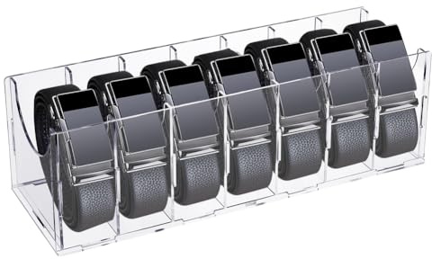 UNICRAFTALE Gürtel Organizer Acryl Gürtel Aufbewahrungshalter Vitrine Mit 7 Fach Durchsichtige Behälter Aufbewahrungshalter Für Uhren Krawatten Schmuck Und Accessoires Für Den Schrank