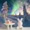 Removable Wallpaper 400 x 280 cm, Fantasy Northern Lights Snow Theme Wallpapers for Bedroom Living Room TV Backdrop Home Decoration, Grey DIY Indoor Wall Art Non-Woven Wallpaper