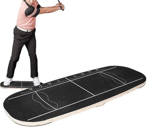 Golf Balance Board, 73.3 X 29.7 X 2 Cm Golf Druckplatte, Schwunghilfe, Holz Golfschwungtrainer-Druckplatt, Gewichtsverlagerungs Balance-Board Für Verbesserung Des Gleichgewichts Und Der Stabilität