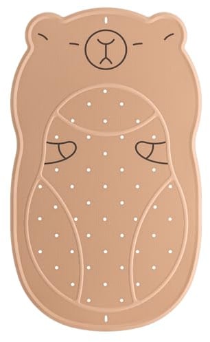 UNEEDE Badewannenmatten rutschfest Kinder, Capybara Duschmatte für Kinder | 76 x 45 cm, Badematte für Babys, Antirutschmatte für Badewanne, Starke Saugnäpfe Maschinenwaschbar, Braun