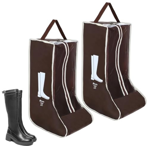 2pcs Boot Bags for Cowboy Boots Portable Boot Storage for Travel Dust Proof Boot Storage Organizer Tall Boots Shoe Cover Protector Bag