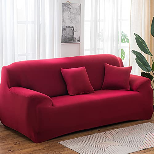 Sofa Überzug Vintage Rot Sofahusse Stretch Couchüberzug Abnehmbare Sofabezüge Couch Überzug Waschbar Bezug Sofa Langlebig Sofabezug Spandex Sofabezug Universal Couchbezug 2 Sitzer