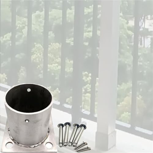 Robuster, runder Pergola-Pfosten, Edelstahl-Stütze für Gartenhaus, Holzdeck oder Zaun, Anker (Durchmesser 25 x 30 mm)