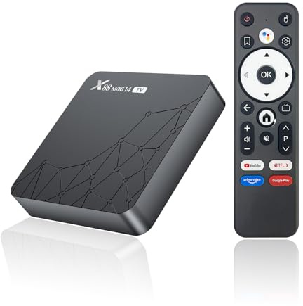 GREVA Android 14.0 TV Box, Risoluzione 8K UHD Android Box 2GB RAM 32GB ROM RK3518 Quad-Core 64bit Cortex-A53 2.4/5.0GHz Dual Wifi6 10/100M LAN Enternet Bluetooth 5.0 HDMI 2.1 MINI14 Smart TV Box 3D HD