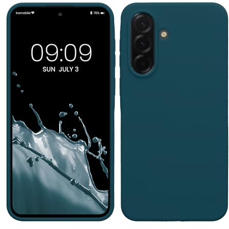 kwmobile Handyhülle für Samsung Galaxy A37 5G Hülle - Case Silikon - Kabelloses Laden - Schutzhülle Cover in Petrol matt