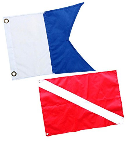 MagiDeal 2x Nylon Flag, Scuba Dive Flag Marker Banner