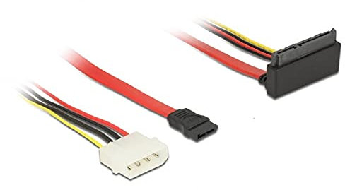 Delock 85514 0.3m 1 x Molex 4 pin 1 x SATA 22 pin - 1 x SATA 7 pin Mehrfarben SATA-Kabel, 85514