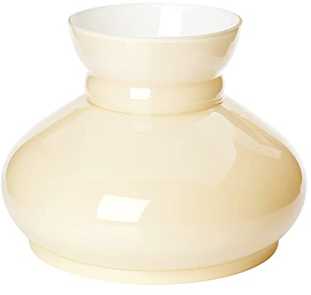 Vesta Schirm für Lampen (Ø 230 mm, unten 190 mm), Höhe 145 mm, Ersatz Lampenschirm aus Glas, Glasschirm für Petroleumleuchten, Laternen, Leuchten, Opalglas, Champagne