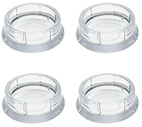 Enkotrade 4 Stück Möbeluntersetzer transparent, Ø 50 mm, Möbelschutz aus hochwertigem Kunststoff (Polystyrol), Möbelgleiter, Stuhlgleiter, Bodenschoner