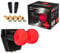 HB-DIGITAL Opticum Red Monoblock Twin LNB LNC Pro LMTP-06H 2 Teilnehmer Direkt - 2 Satelliten: Astra 19,2° Hotbird 13° Full HD TV 3D 4K Schwarz Black + 4X F-Stecker vergoldet + 2X Gummitüllen