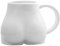 LOVIVER Kaffeetasse Personalisiert Po-Becher 300ML, Kaffeebecher Porzellan Aussehen des Hinterns Lustige Tasse mit Henkel Geschenke für Beste Freunden - Weiß