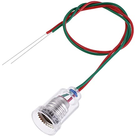 sourcing map 5 Stück E10 Lampenfassung DC 30V Lampenfassung Schraubsockel mit Draht Vernickeltes Kupfer
