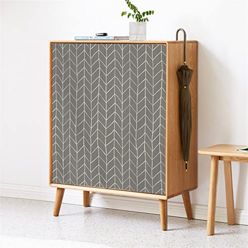 LIVEINU Schrankvorhänge für Küche, Kleiderschrank, Badezimmer, Staubdichter Vorhang für Regale, Wandpaneele, hängende Tür, Japanische Noren, Klettverschluss 100cm B x 180cm H Geometrisches Grau