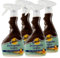 4x Emulsio Detergente Legno Spray Pulente e Lucidante con Olio d'Argan per Mobili in Legno- 4 Flaconi da 375ml ognuno
