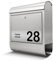 banjado® Briefkasten personalisiert mit graviertem Namensschild in Silber/Briefkasten Edelstahl 38x43x12cm / Briefkasten mit Hausnummer, Namen & Motiv Gravur 1 /Briefkasten mit Zeitungsfach