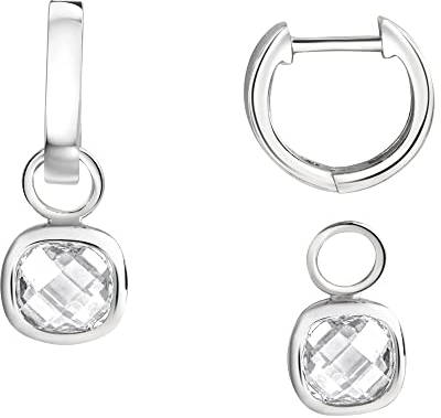 Zeeme Basic Damen Ohrringe 925/- Sterling Silber 1,4cm Glänzend Zirkonia weiß 358210107