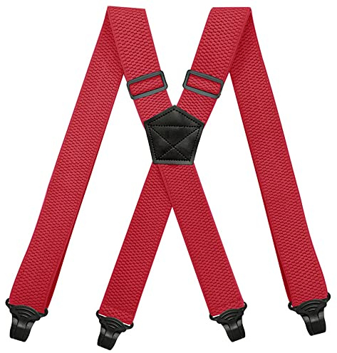 YYKSYDPT Bretelle da uomo con 4 clip in plastica molto resistenti, 38 mm di larghezza, bretelle regolabili a X Style