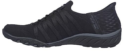 Skechers Damen Sneakers, Black Ripstop Knit, 38 EU