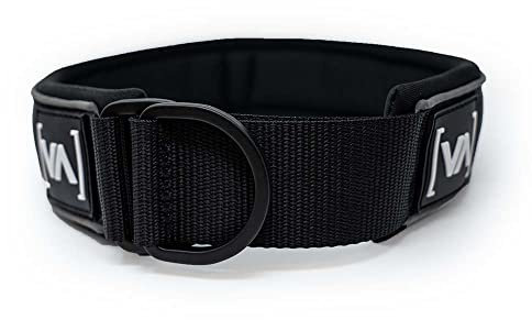 VITOMALIA® Ultraleichtes 4cm breites reflektierendes Zugstopp Hundehalsband, Robustem Nylon und Weichem Neopren, Halsband für mittelgroße Hunde, Zugstopp Halsband (4cm/M = 43cm-51cm, Schwarz)