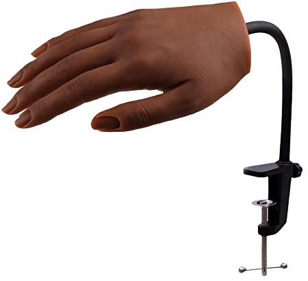 KnowU Practice Hand for Acrylic Nails Silicone, Nail Practice Hand for Manicure, Nail Hand Practice Model for Beginners and Professionals,5# Left
