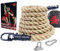 Toro Gear | 38 Millimeter Juteseil zum Klettern, 3-6 Meter | Kletterseil mit Karabinerhaken und Aufhänger für Crossfit, Fitness, Fitnessstudios und Feuerwehrtraining (38 mm X 3 m)