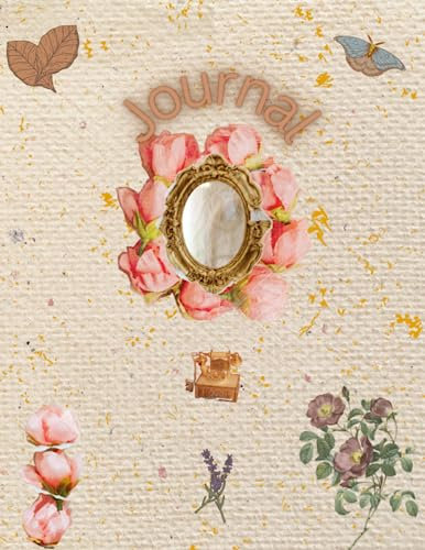 Vintage Flowers Journal 8.5x11 Lined 120 pages