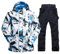 HOTIAN Herren Ski Jacke und Hosen Set Herren Schneeanzug Winter Winter Warme Schnee Skifahren Sätze Wasserdicht Winddicht Snowboard Set Blue+black L