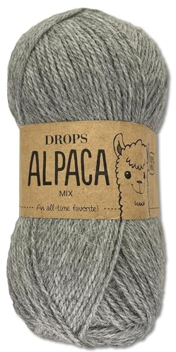 Frida's Wollhaus Drops 50 g Alpaca Alpaka Wolle Garn Häkeln Stricken weich 51 Farben (mix 0501 | Hellgrau)