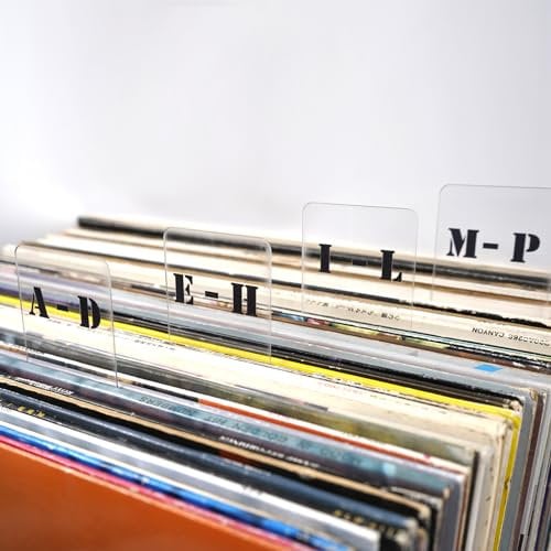 sdroceRyaM 6PCS Vinyl Record Dividers Alphabetical A-Z LP Record Tab Album Organizers Index Card for Vinyl Record Shelf Bookshelf Classify and Storage (Vertical)