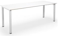 kaiserkraft | Mehrzwecktisch Duo-U Trend | gerade Platte | Tiefe 800 mm | Breite 1800 mm | weiß | weiß