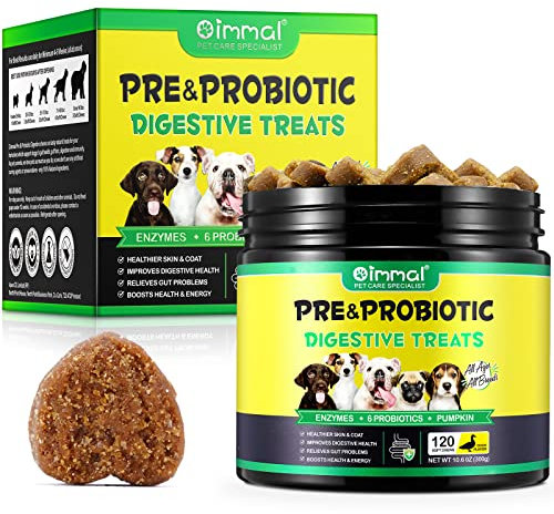 Probiotics for Dogs,Soft Chewable Dog Probiotic for Dogs Digestive Enzymes,Gut Health,Yeast Balance, Immune System and Overall Health Supports,Suitable for All Ages and Breeds (120 soft chews)