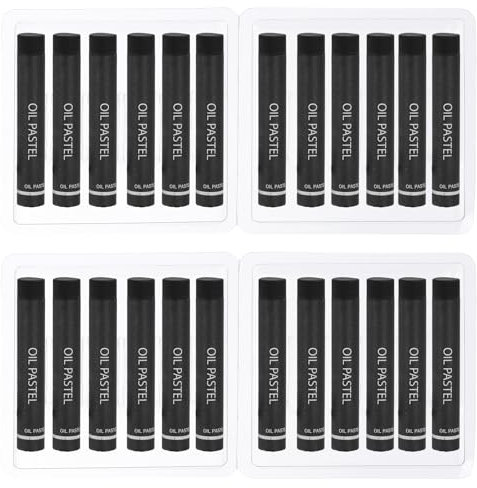 PATIKIL Black Oil Pastels, 24Pcs Soft Oil Crayons Creamy Pastels Stick Art Supplies for Art Painting Drawing Blending Graffiti for Artists Beginners
