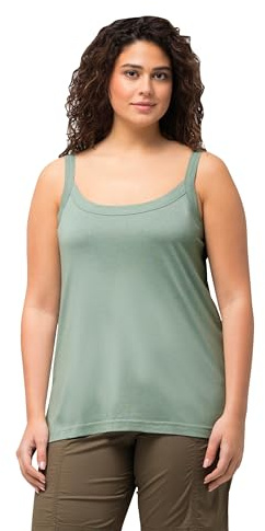 Ulla Popken Damen große Größen Übergrößen Plus Size Spaghettitop, Rundhals, Modalmix, ärmellos helles moosgrün 42+ 728664182-42+