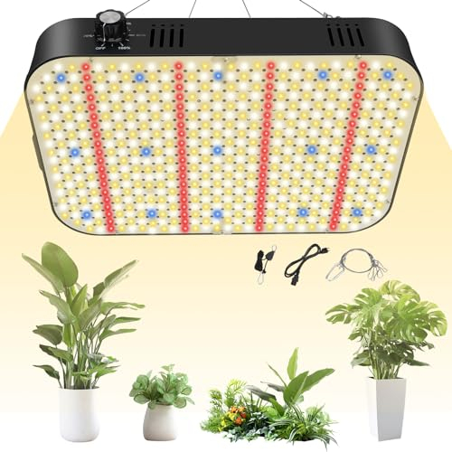 FIFlying LED Pflanzenlampe, 110w UV IR Vollspektrum Grow Lampe mit Dimmfunktion, LED Pflanzenlicht mit Daisy-Chain-Funktion, Grow Licht für Zimmerpflanzen, Gemüse, Blumen, Samen, Keimung, Blüte