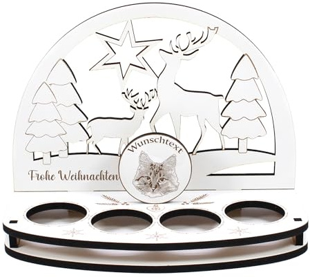 Dekolando Deko Schwibbogen Teelichthalter Deutsch Langhaar Katze Personalisiert Weihnachten Weihnachtsdekoration Adventskranz Lichterbogen Kerzenbogen Schmuckbogen Adventslicht
