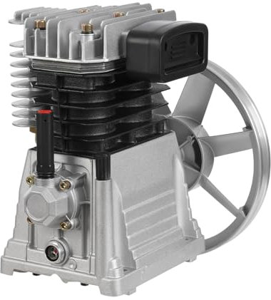 3HP Air Compressor Pump Head, Industrial Compressor Pump Motor, Double Cylinder Splash Lubrication Pump with Breathing Nozzle