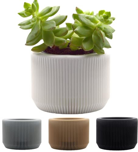 SPACE & Co. PACHA 11cm Small Indoor Planter – White – Made in UK – Includes Inner Pot for Healthier Plants – Lightweight & Durable Plastic – Modern Round Design (1 Pack)