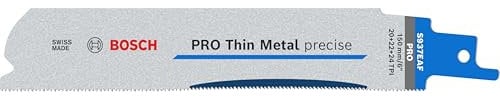 Bosch 5X PRO Thin Metal S937EAF Precise Reciprocating Saw Blade (for Metal Pipes and Profiles, Non-Ferrous Metals, Length 150 mm, Professional Accessory Reciprocating Saw)