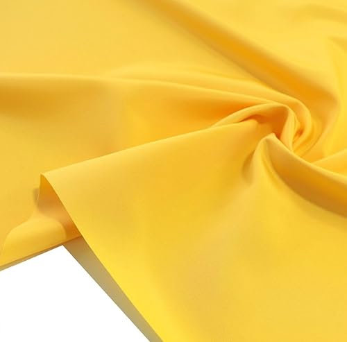 TOLKO leichter Gardinenstoff Vorhangstoff Dekostoff | 145cm breit blickdichter Stoff für Gardine Vorhänge Dekoration Sonnenschutz Beschattung Dekostoffe Stoffe zum Nähen Meterware (Gelb)