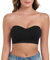ANGOOL Women's Bandeau Bra Strapless Non-Wired Padded Seamless Multiway Convertible Straps Full Support Non-Slip, Black, M