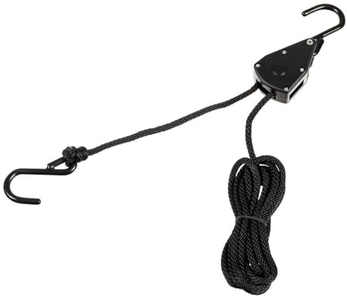 MFH Spannseil mit Ratschensicherung, schwarz (4 mm, 2 Meter)